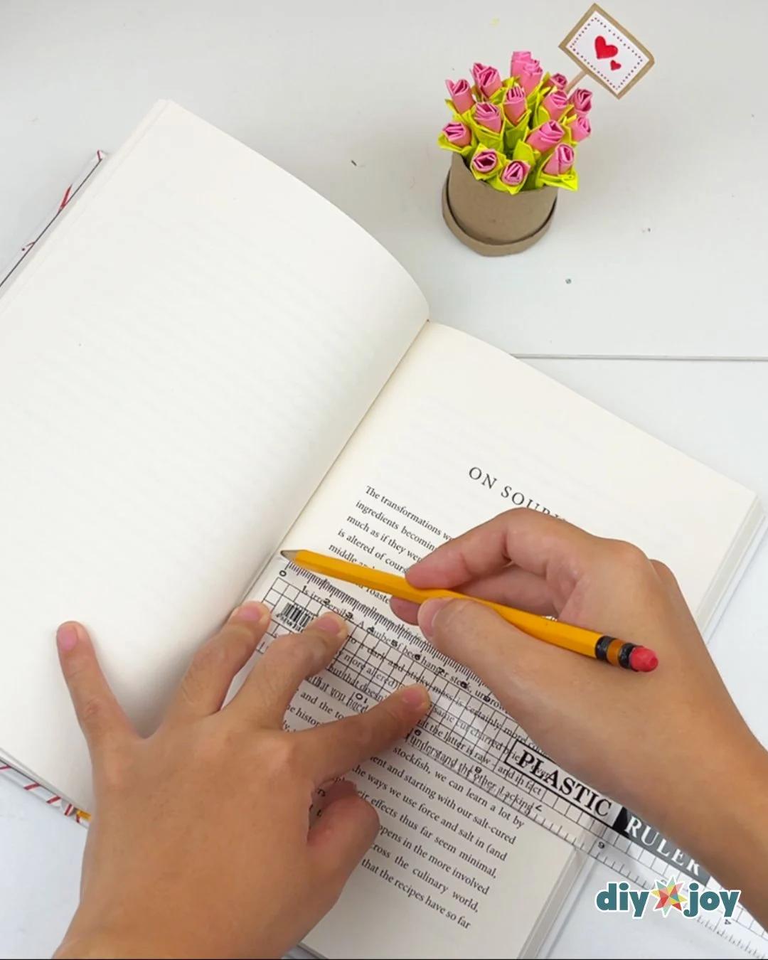 Homemade Book Flower Vase — finding the middle