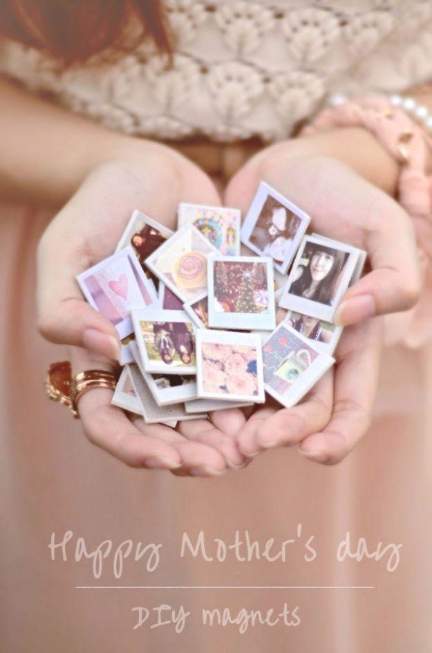 Mini Polaroid Photo Magnets, a mothers day gift idea, a thoughtful homemade option instead of a store gift