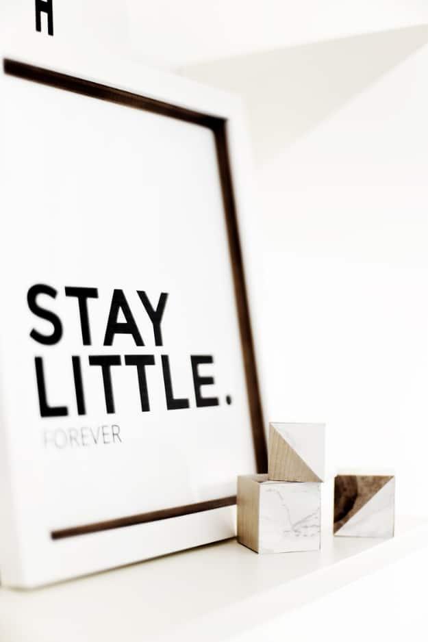 West Elm Inspired Marble Wood Blocks, an idea worth trying before buying something new and one worth pinning for later