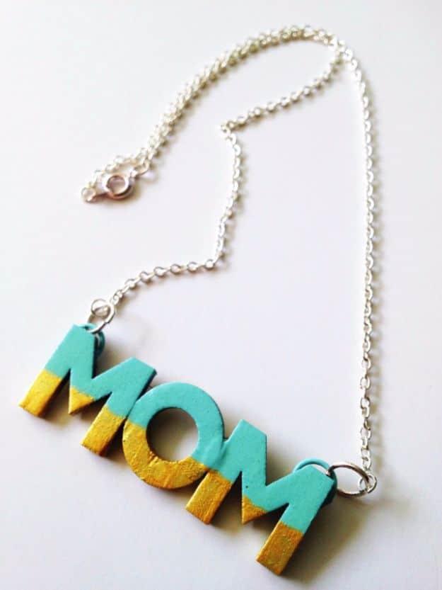 DIY MOM Necklace, an easy way to make a gift feel more personal and better than a store bought version