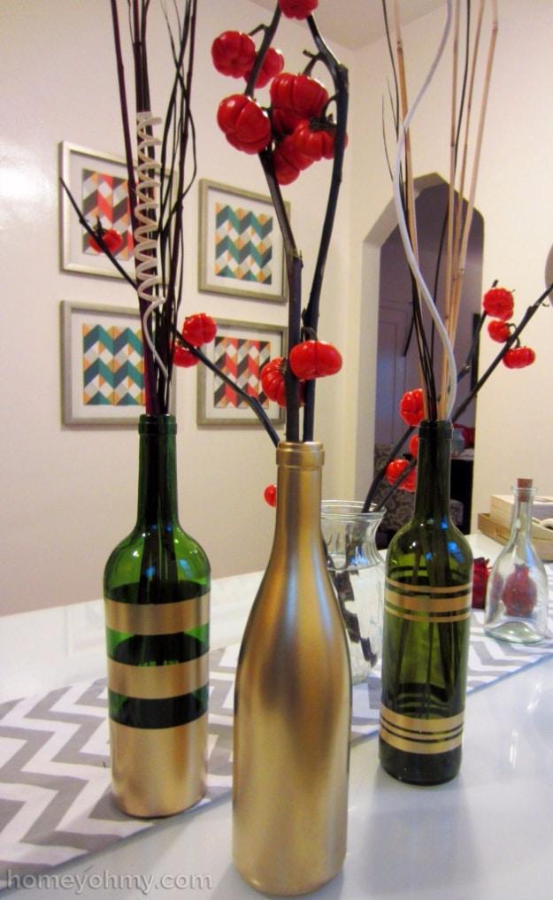 DIY Spray Painted Wine Bottles, a budget decor upgrade, easy to scale up for a full batch and a keepsake worth handing down