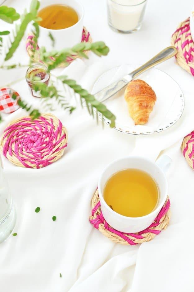 DIY Raffia Coasters, a handmade touch that makes a kitchen feel more like home and a favorite pick from this roundup