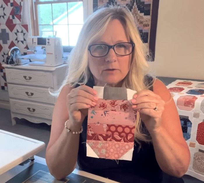 Quilt Jar Block From Fabric Scraps Tutorial