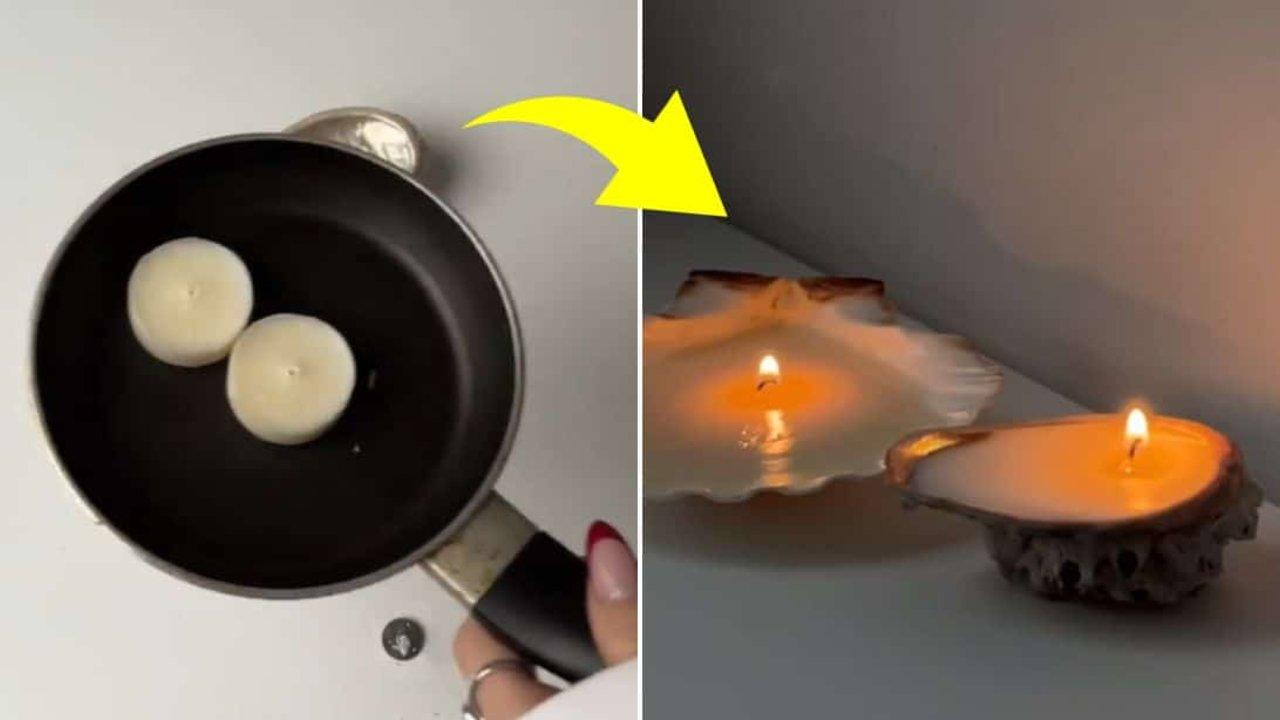 DIY Seashells Candle