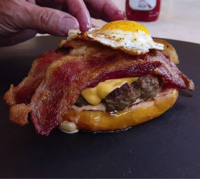 How To Make Donut Bacon Cheeseburger