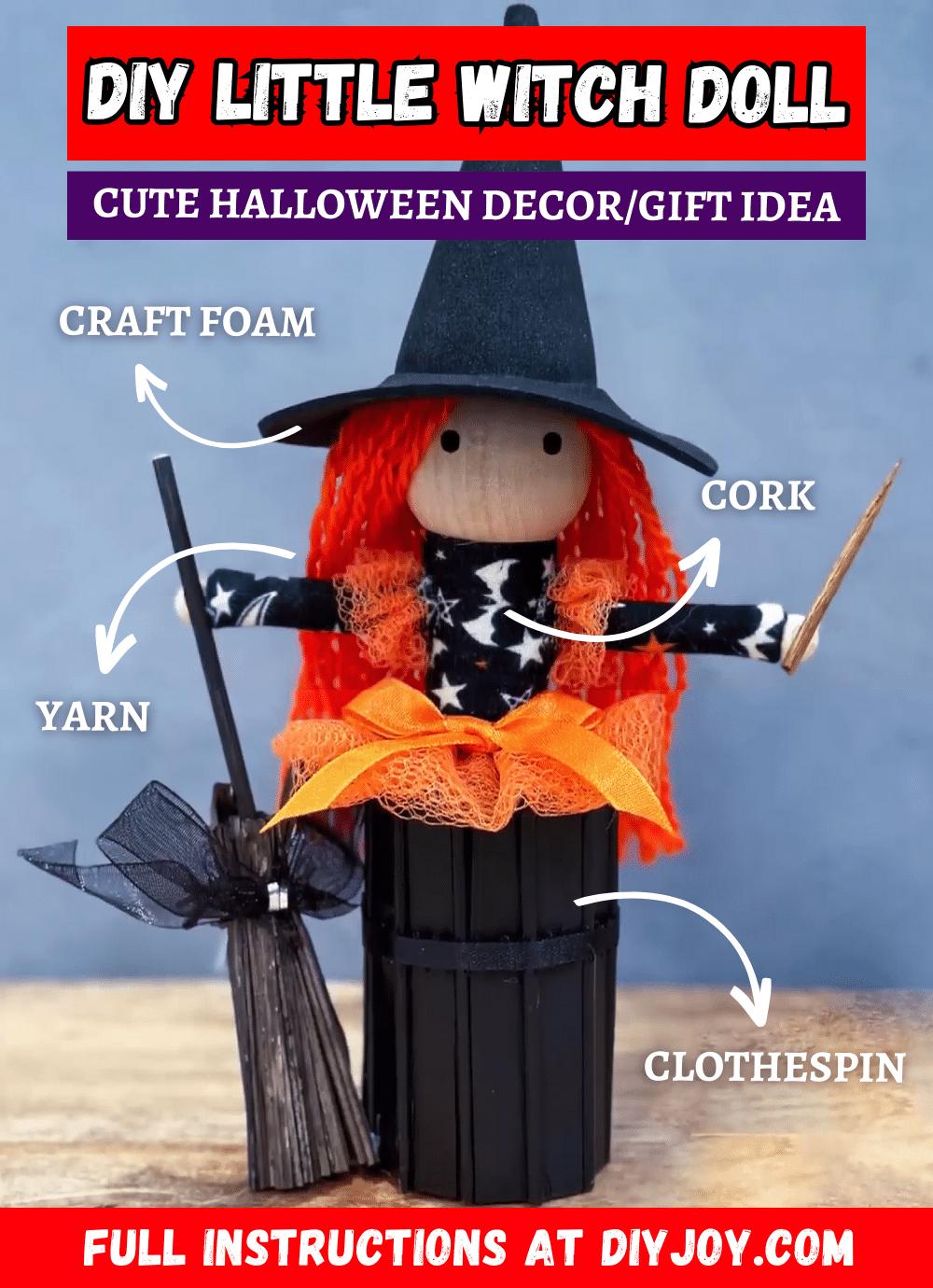 How To Make A Cute DIY Little Witch Doll
