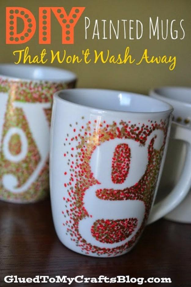 DIY Painted Mugs, great for a first time gift maker to attempt and better than a store bought version