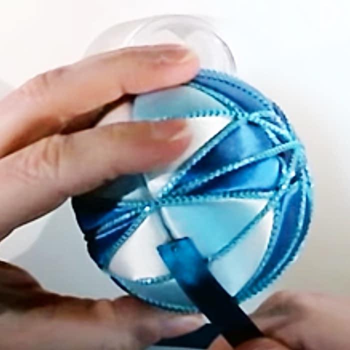 DIY Satin Christmas Ornament - DIY Holiday Decor Ideas - Dollar Tree DIY Christmas Ornament