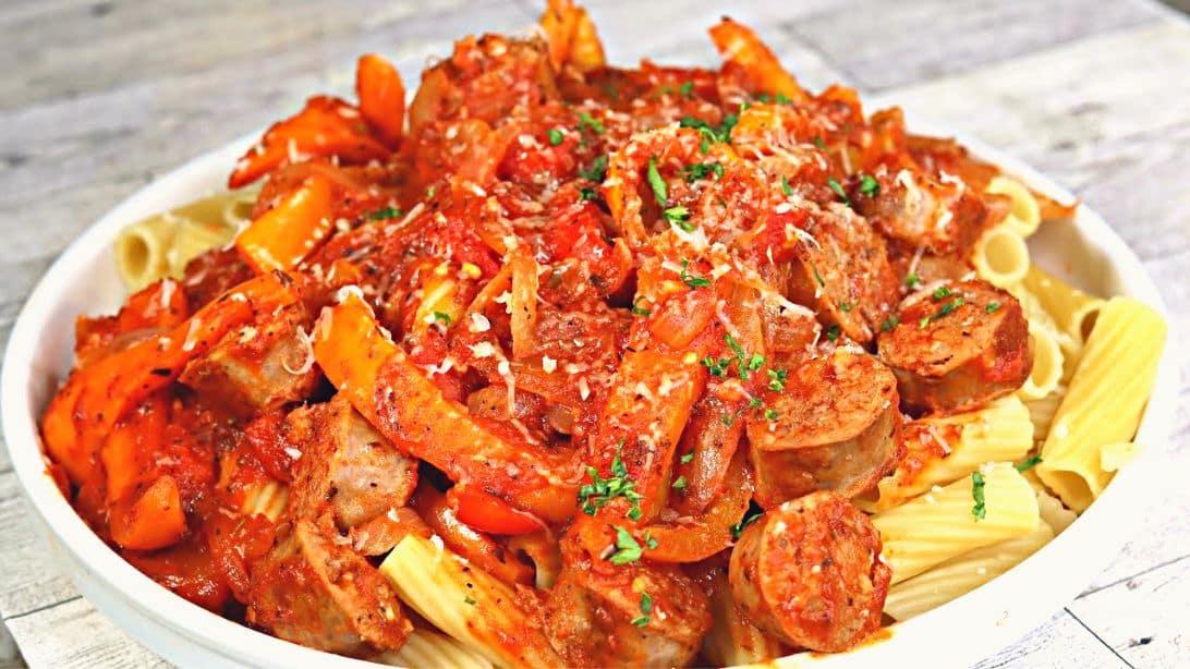 30-Minute Skillet Sausage & Pepper Pasta Recipe