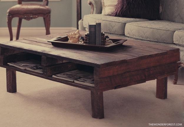 DIY Rustic Pallet Coffee Table, a budget friendly way to update a room and a creative way to give an old piece new life
