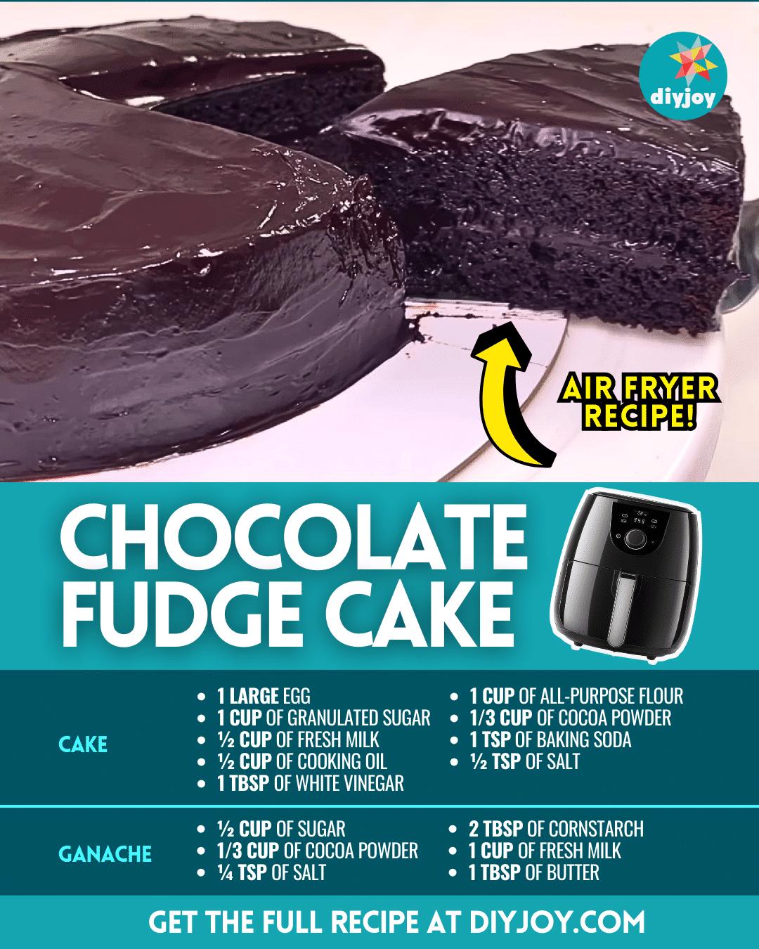 Easy Air Fryer Chocolate Fudge Cake