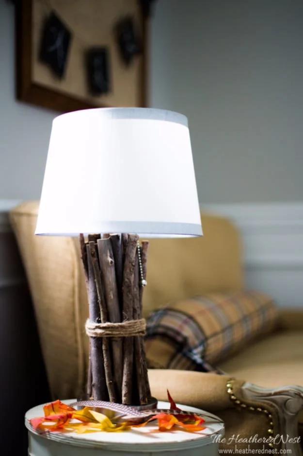 DIY Lamp with Wood, quick enough to finish before nap time and a look that photographs beautifully once finished