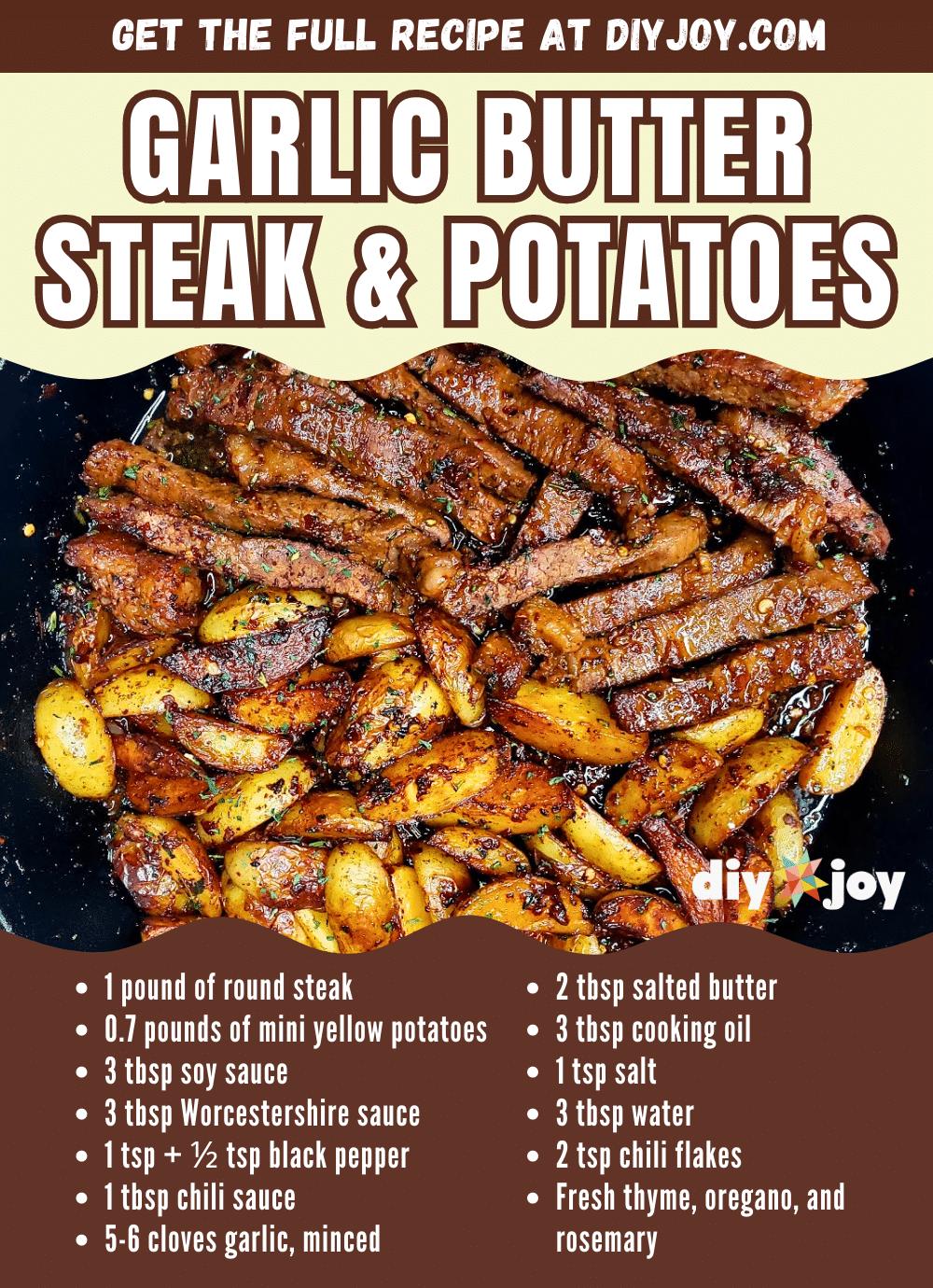 Skillet Garlic Butter Steak and Potatoes Recipe