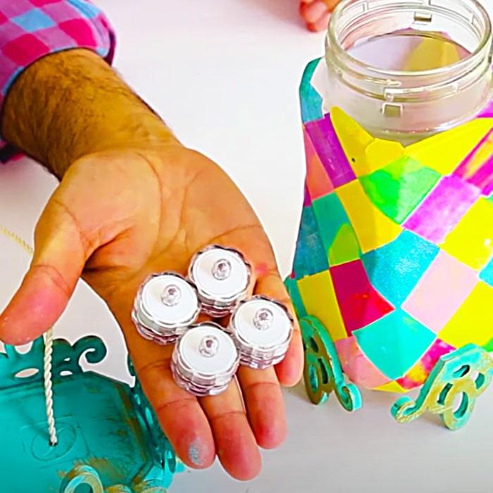 How To Turn Glass Jars Into Carnival Lanterns - DIY Light Ideas - DIY Outdoor Lighting