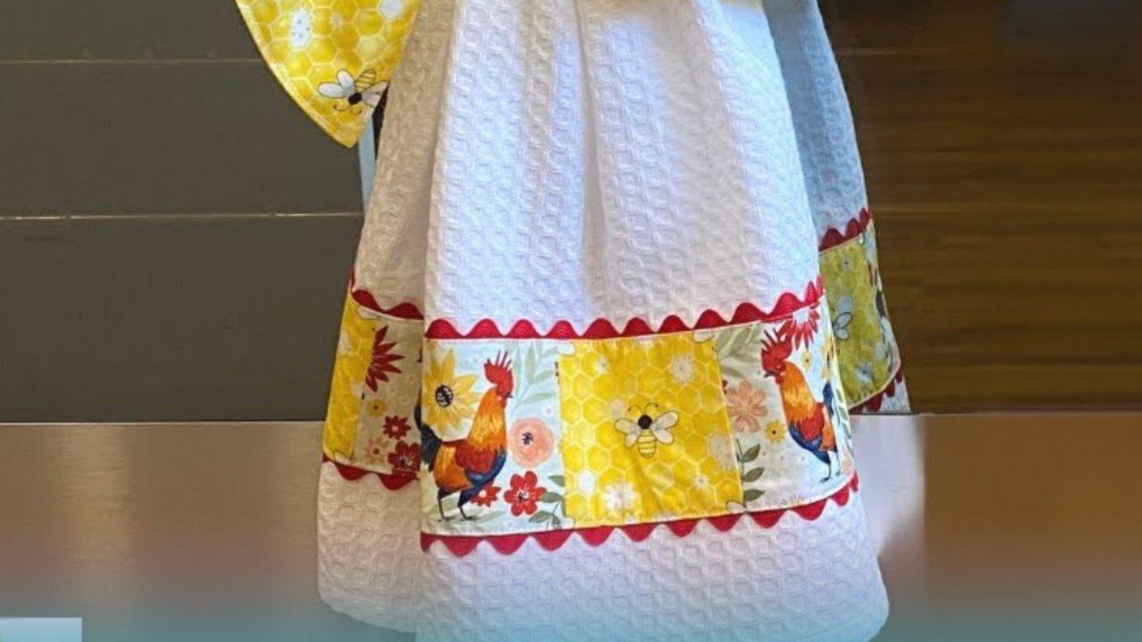 How To Sew A Pretty Tie-On Tea Towel