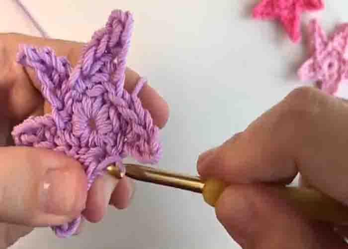 Finishing the little star crochet