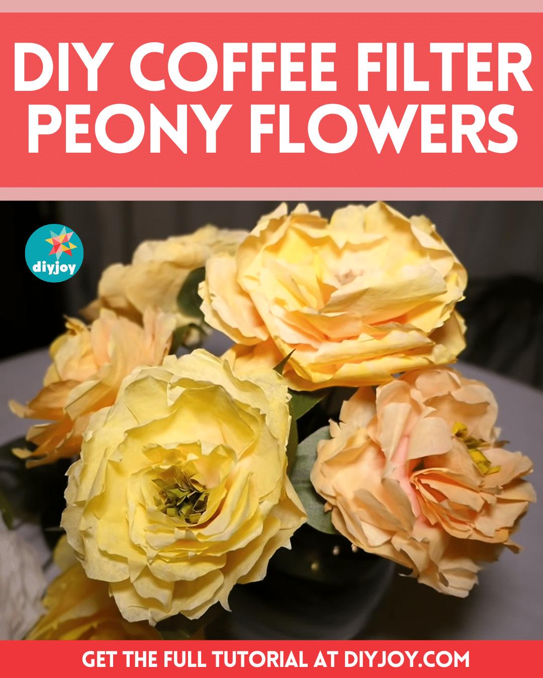 Easy DIY Coffee Filter Peony Flowers Tutorial