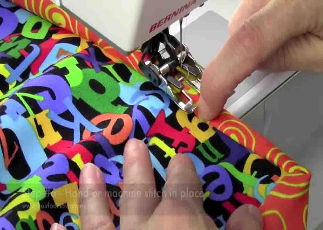 Sewing closed the binding