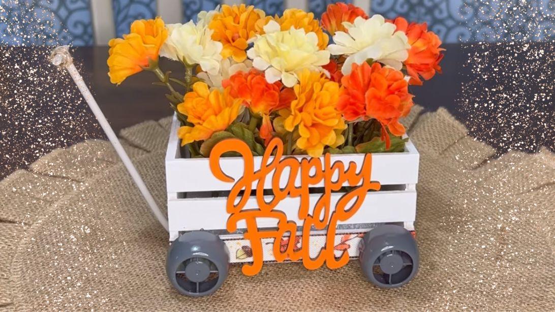 Dollar Tree Wood Crate Fall Centerpiece DIY