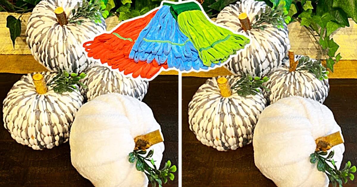 Dollar Tree DIY Mop Head Pumpkins