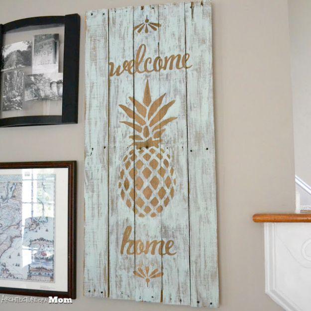 Pineapple Wooden Upcycled Pallet Sign, forgiving enough to redo without wasting materials and a keepsake worth handing down