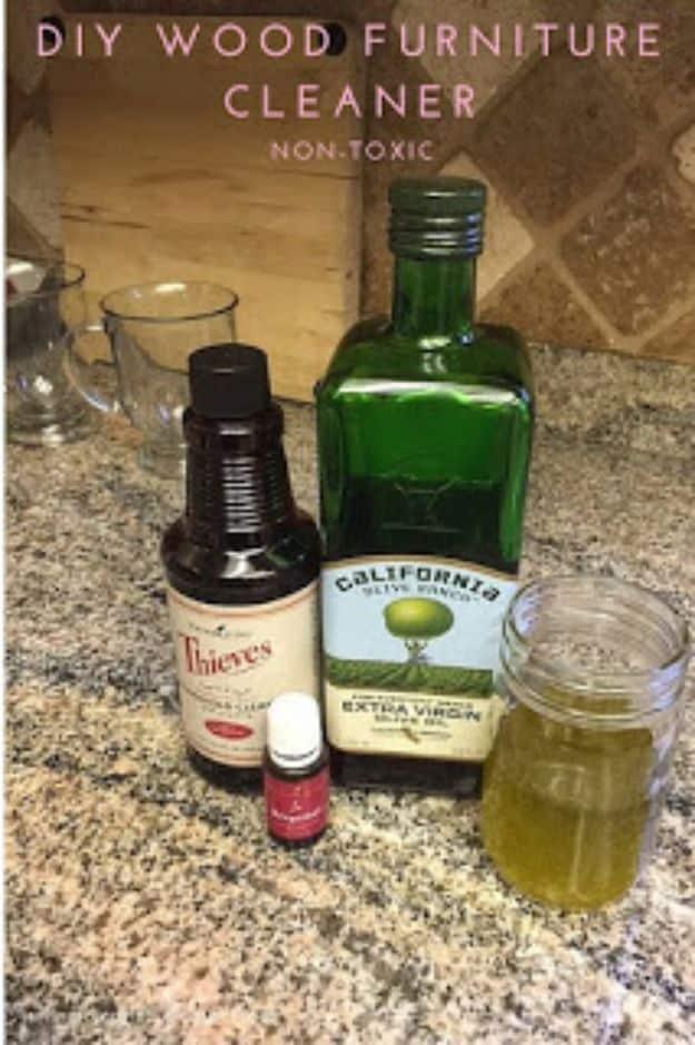 DIY Wood Furniture Cleaner, quick enough to make while dinner is still cooking and one less toxic bottle sitting on the shelf