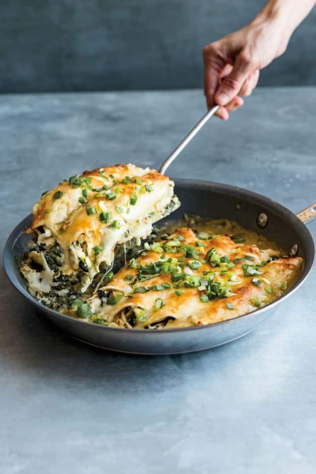Enchiladas - Chicken and Cheese Enchiladas - Best Easy Enchilada Recipes and Enchilada Casserole With Chicken, Beef, Cheese, Shrimp, Turkey and Vegetarian - Healthy Salsa for Green