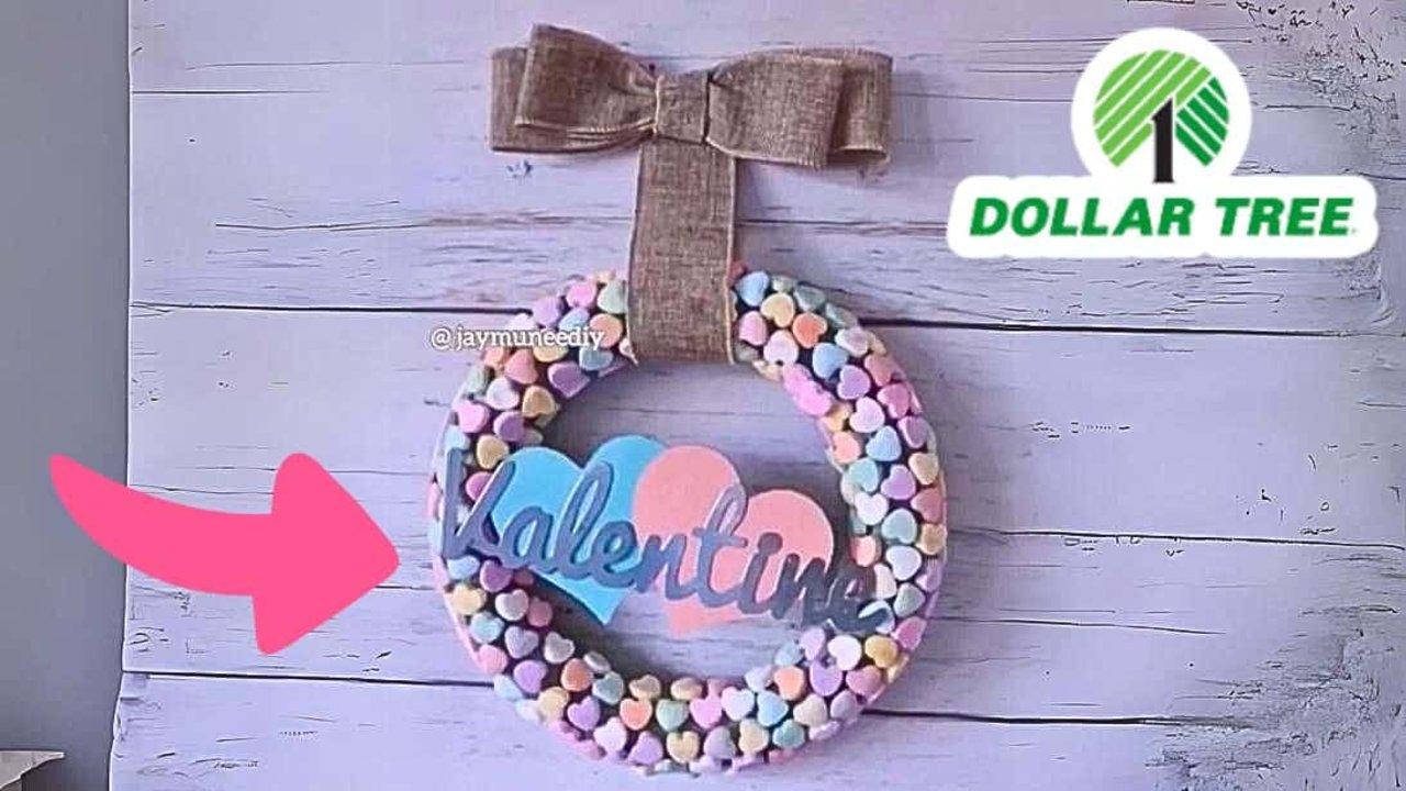 Dollar Tree Valentine’s Day Wreath DIY