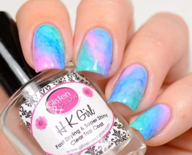 DIY Watercolor Nail Art Using Permanent Markers, a creative way to make plain nails pop and an easy DIY manicure technique