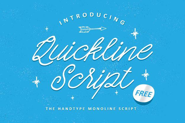 Best Free Fonts To Download for Crafts and DIY Projects - Quickline Script - Cute, Cool and Professional Looking Font Ideas for Teachers, Crafters and Wedding Decor - Calligraphy,