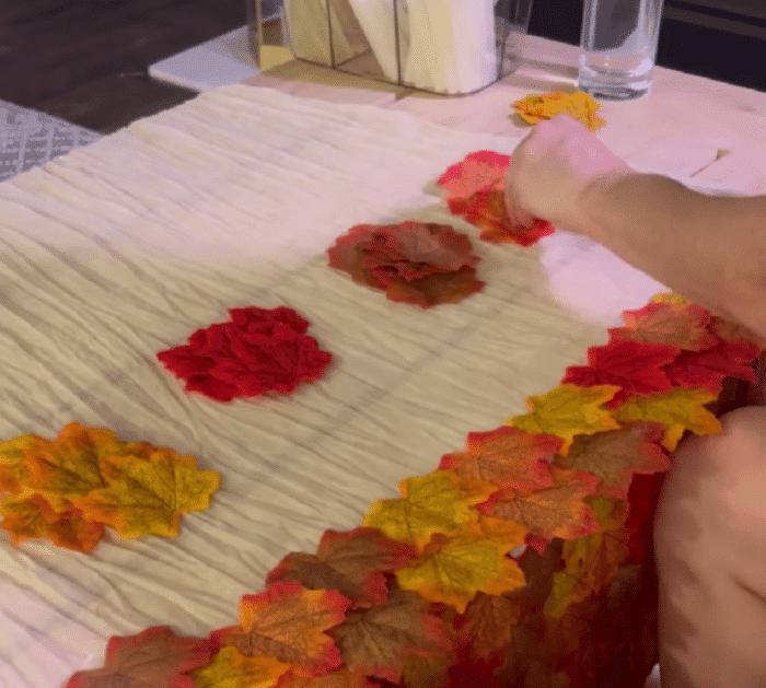 Materials for DIY Fall Leaf Table Runner
