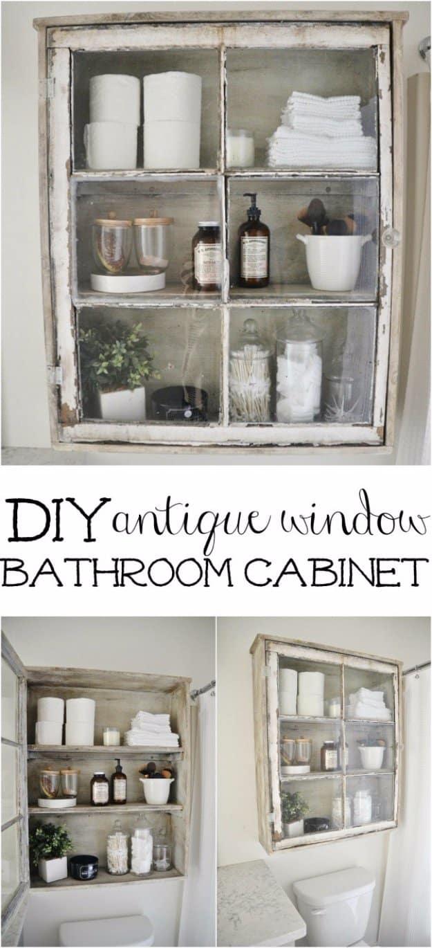 DIY Antique Window Bathroom Cabinet, quick enough to finish in an afternoon and an idea worth trying this season
