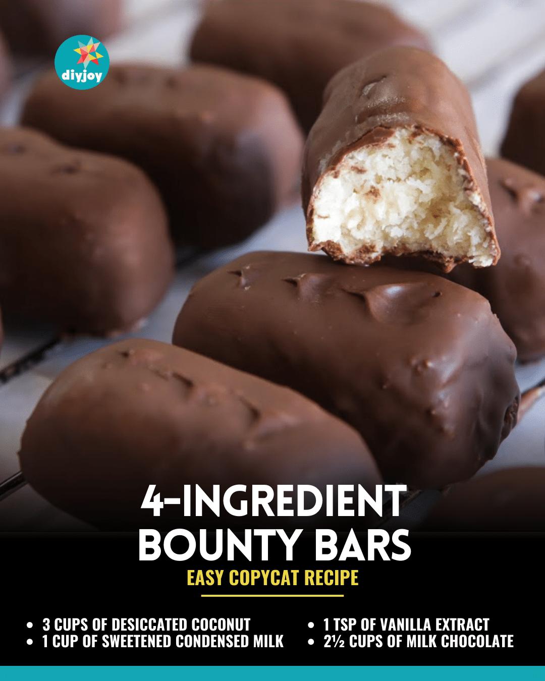 Easy 4-Ingredient Copycat Bounty Bars Recipe