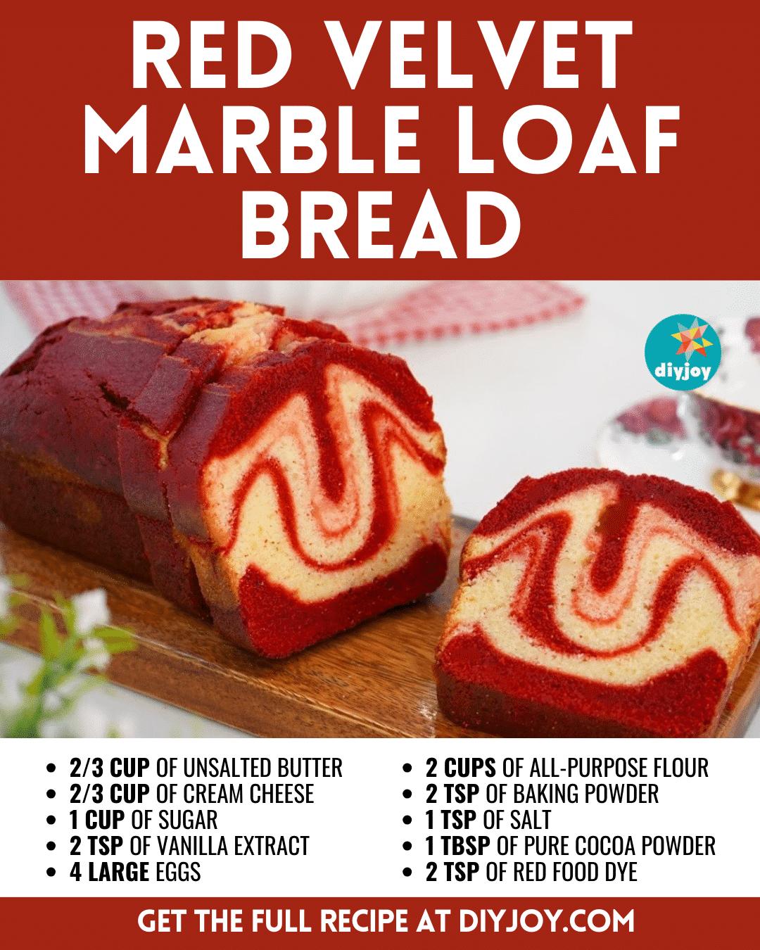 Easy-To-Make Moist Red Velvet Marble Loaf Bread