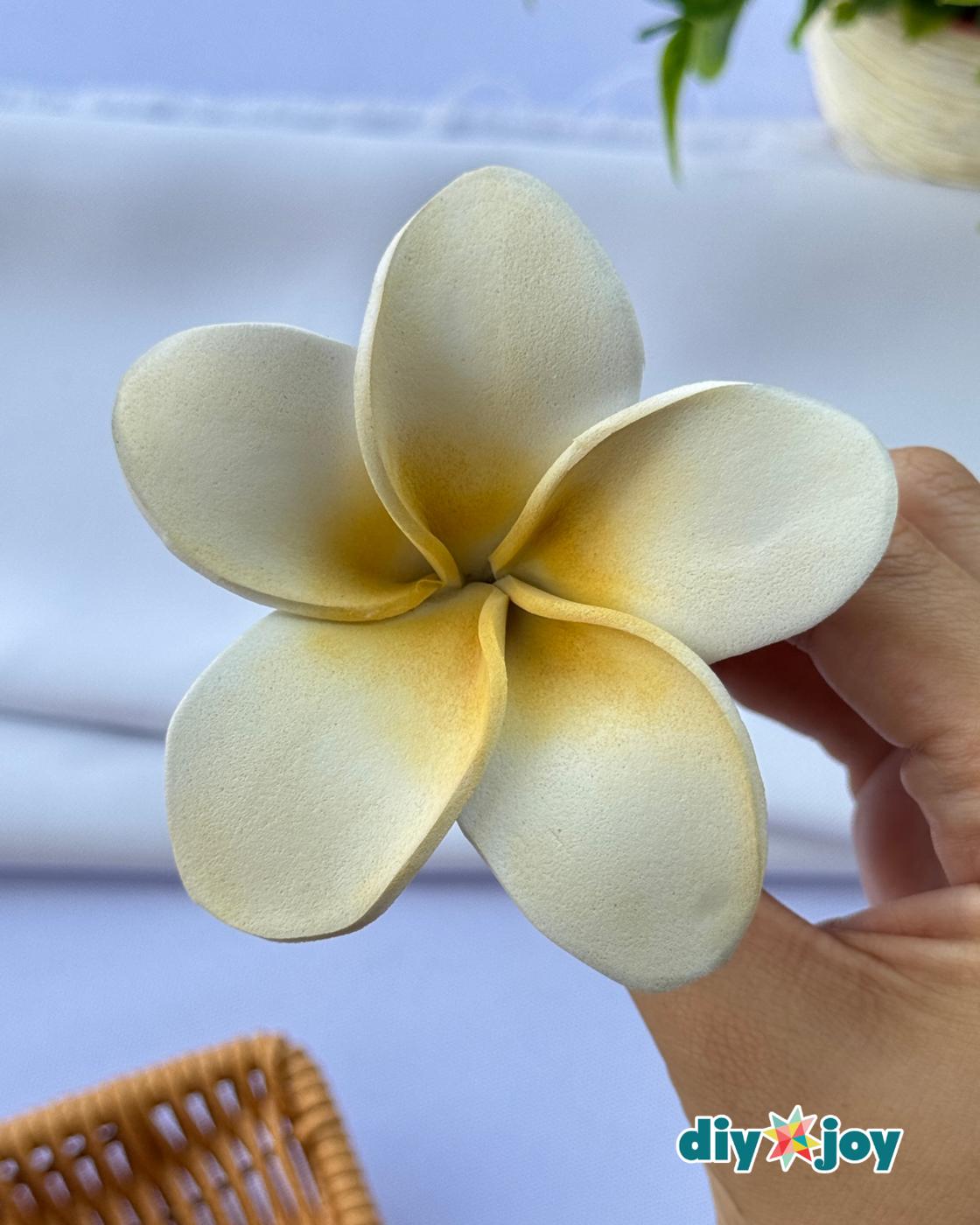 Craft Foam Frangipani Flower — budget-friendly flower craft idea