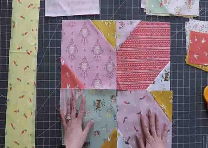 Making the spring blocks to complete the quilt top