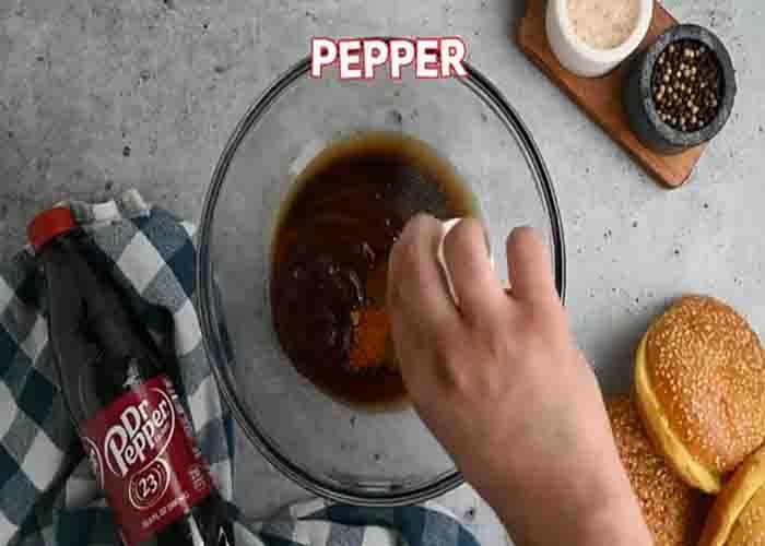 Making the Dr. Pepper and barbecue sauce for the pulled pork