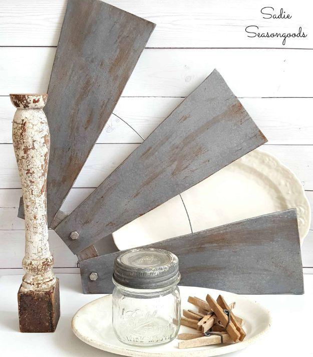 Windmill Wall Decor using Ceiling Fan Blades, a farmhouse decor idea, straightforward enough to knock out in a day