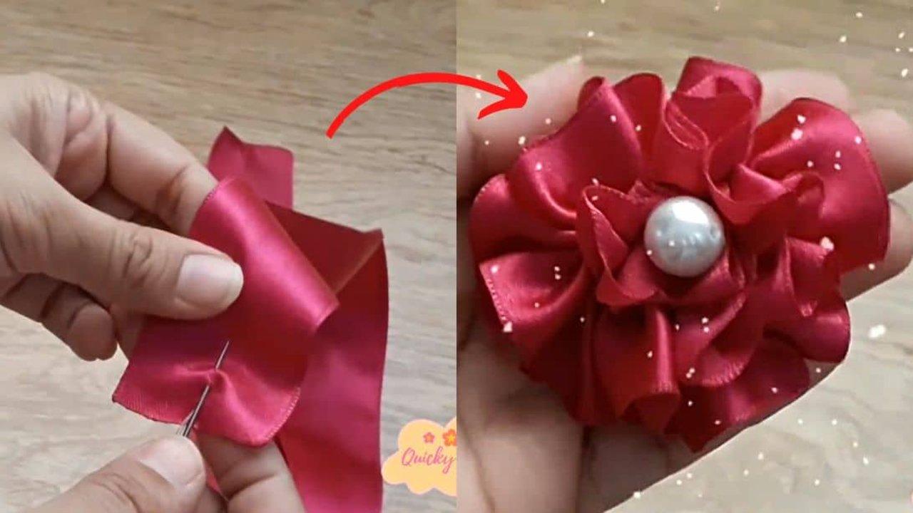 Easy Ribbon Flower DIY