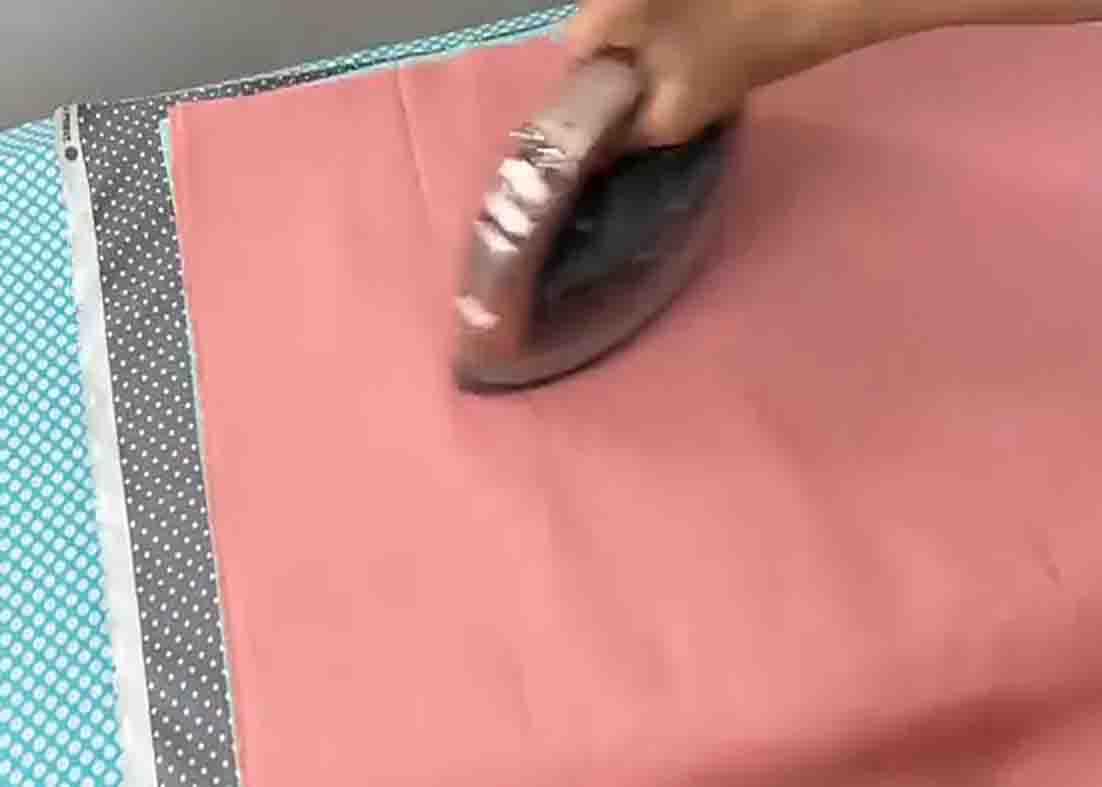 Lining up and pressing the all the fabric together