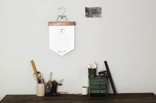 DIY Calendar Banner, a pretty handmade piece that also keeps you organized and an easy weekend project for the home office
