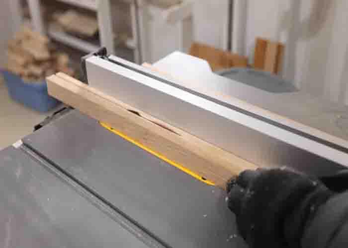 Cutting the wood pieces needed for the coffee pod holder