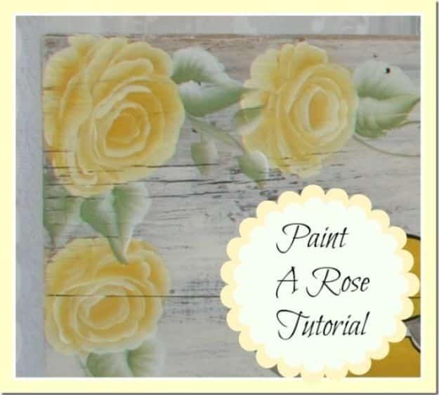 How To Paint Flowers - How To Paint A Rose On A Wood - Step by Step Tutorials for Painting Roses, Daisies, Whimsical and Abstract Floral Techniques - Easy Acrylic Flower Tutorial f