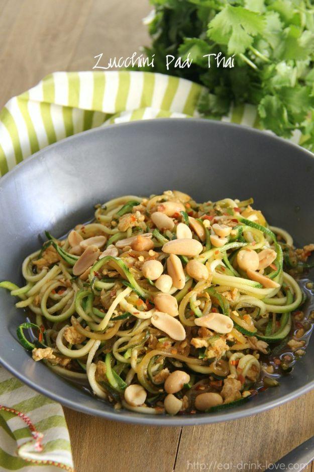 Veggie Noodle Recipes - Zucchini Pad Thai- How to Cook With Veggie Noodles - Healthy Pasta Recipe Ideas - How to Make Veggie Noodles With Carrots and Zucchini - Vegan, Vegetarian ,