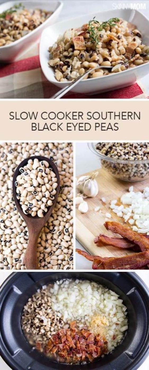Best Country Cooking Recipes - Slow Cooker Southern Black Eyed Peas - Easy Recipes for Country Food Like Chicken Fried Steak, Fried Green Tomatoes, Southern Gravy, Breads and Biscu