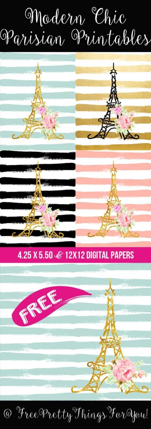 Modern Chic Parisian Printables, easy to fit into a busy afternoon and a small upgrade with a real visual payoff