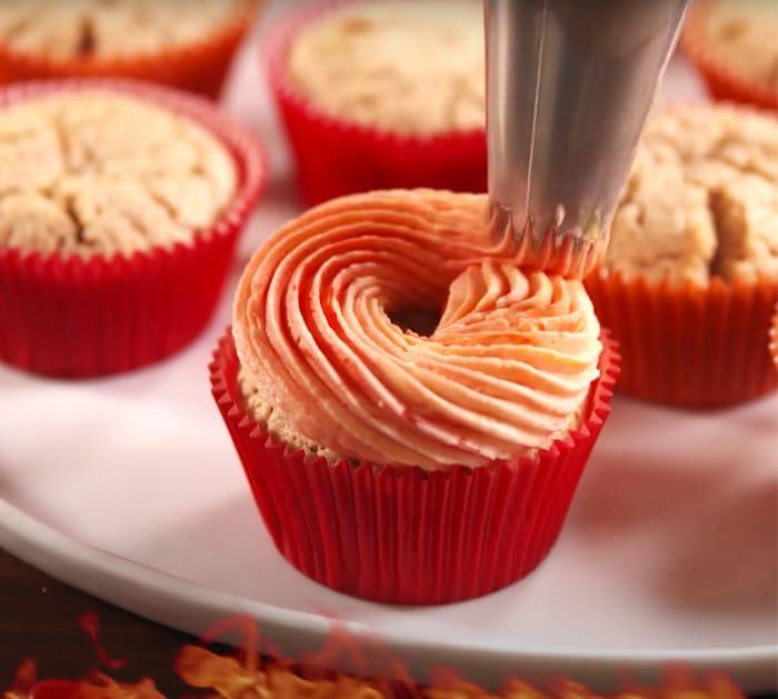 how to make fireball cupcakes