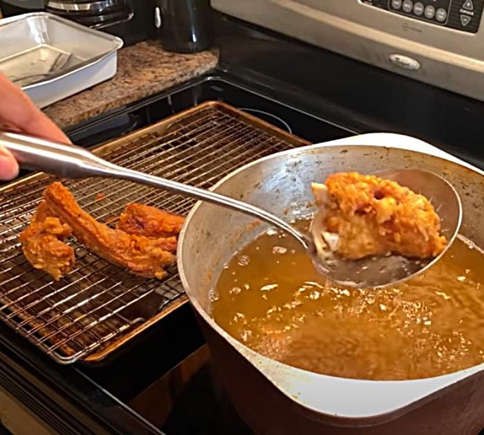 Cook deep fried baby back ribs Southern style