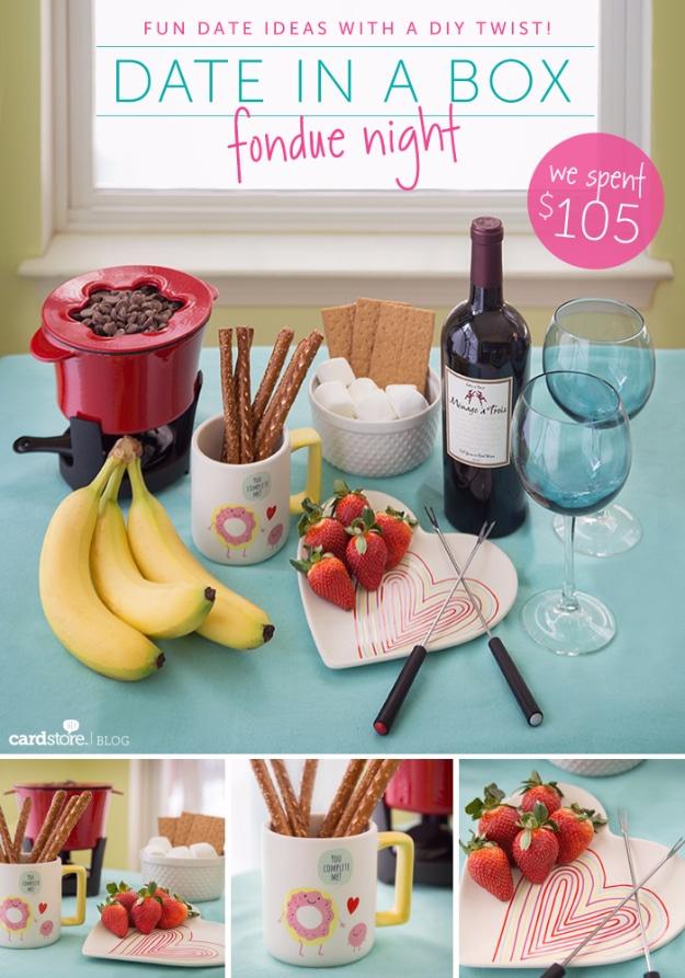 Date In A Box Fondue Night, easy to adapt for staying in or heading out and the kind of night nobody forgets
