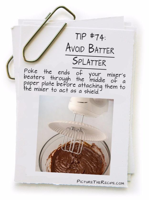 Avoid Batter Splatter, flexible enough to work in a compact kitchen too and one less thing to dread doing later